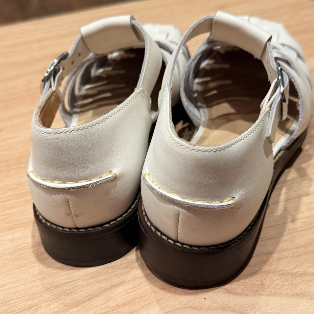 Everlane Womens WHITE Leather Adjustable Fisherman Sandals Shoe Size 8 - Picture 6 of 11